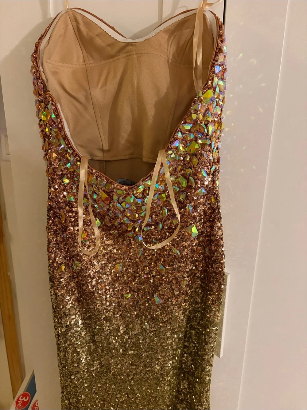 La Femme strapless gown